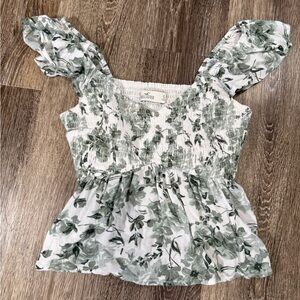 Hollister Ruffled Peplum Top Cottage Core Romantic Whimsy, sz:S